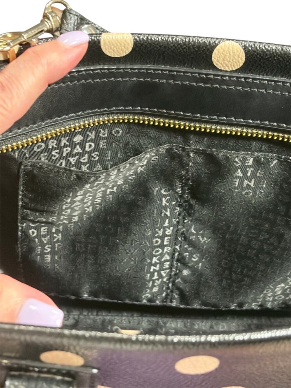 KATE SPADE WELLSELEY POLKA DOT SATCHEL CROSSBODY NWOT - Picture 4 of 5
